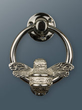 Load image into Gallery viewer, Brass Bumble Bee Ring Door Knocker - Silver - Nickel Finish