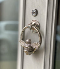 Load image into Gallery viewer, Brass Bumble Bee Ring Door Knocker - Silver - Nickel Finish