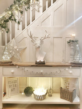 Load image into Gallery viewer, White Wooden Bell Garland, Available in Heart or Star