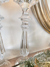Load image into Gallery viewer, Tall Glass Dual Candlestick - Uses Both Taper and Church Candles!