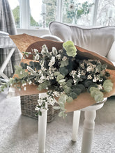 Load image into Gallery viewer, Ivory/Cream Berry Stems and Eucalyptus Bouquet