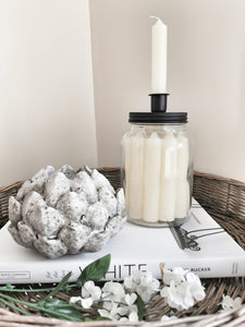 Glass Candle Storage Jar with Black Lid
