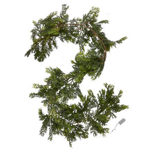 Load image into Gallery viewer, Cedar Pine Garland with Warm White Lights
