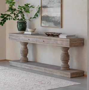 Beatrice Premium Washed 240cm Wooden Console Table