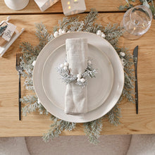 Load image into Gallery viewer, Set of 4 Snowy Foliage with White Berry Detail Place Mats
