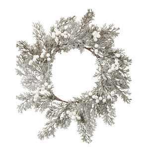 Set of 4 Snowy Foliage with White Berry Detail Place Mats
