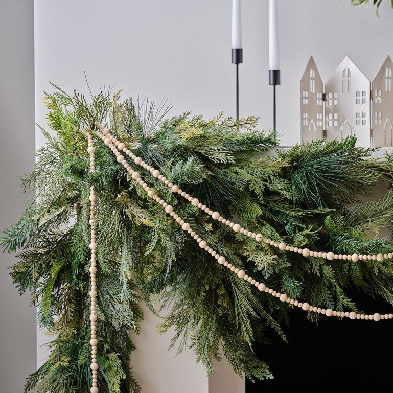 Wooden Bead Christmas Garland