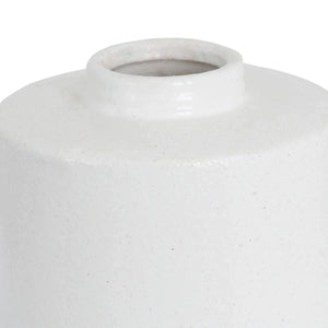 "Willow" White and Grey Detailed Ceramic Vase