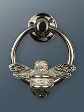 Load image into Gallery viewer, Brass Bumble Bee Ring Door Knocker - Silver - Nickel Finish

