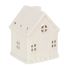 Load image into Gallery viewer, White Gingerbread House Tealight Holder
