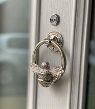 Load image into Gallery viewer, Brass Bumble Bee Ring Door Knocker - Silver - Nickel Finish
