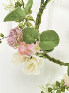 Artificial Pink Rose and Entwined Vines Wreath NOT SHOWING - Our Little Nest Interiors