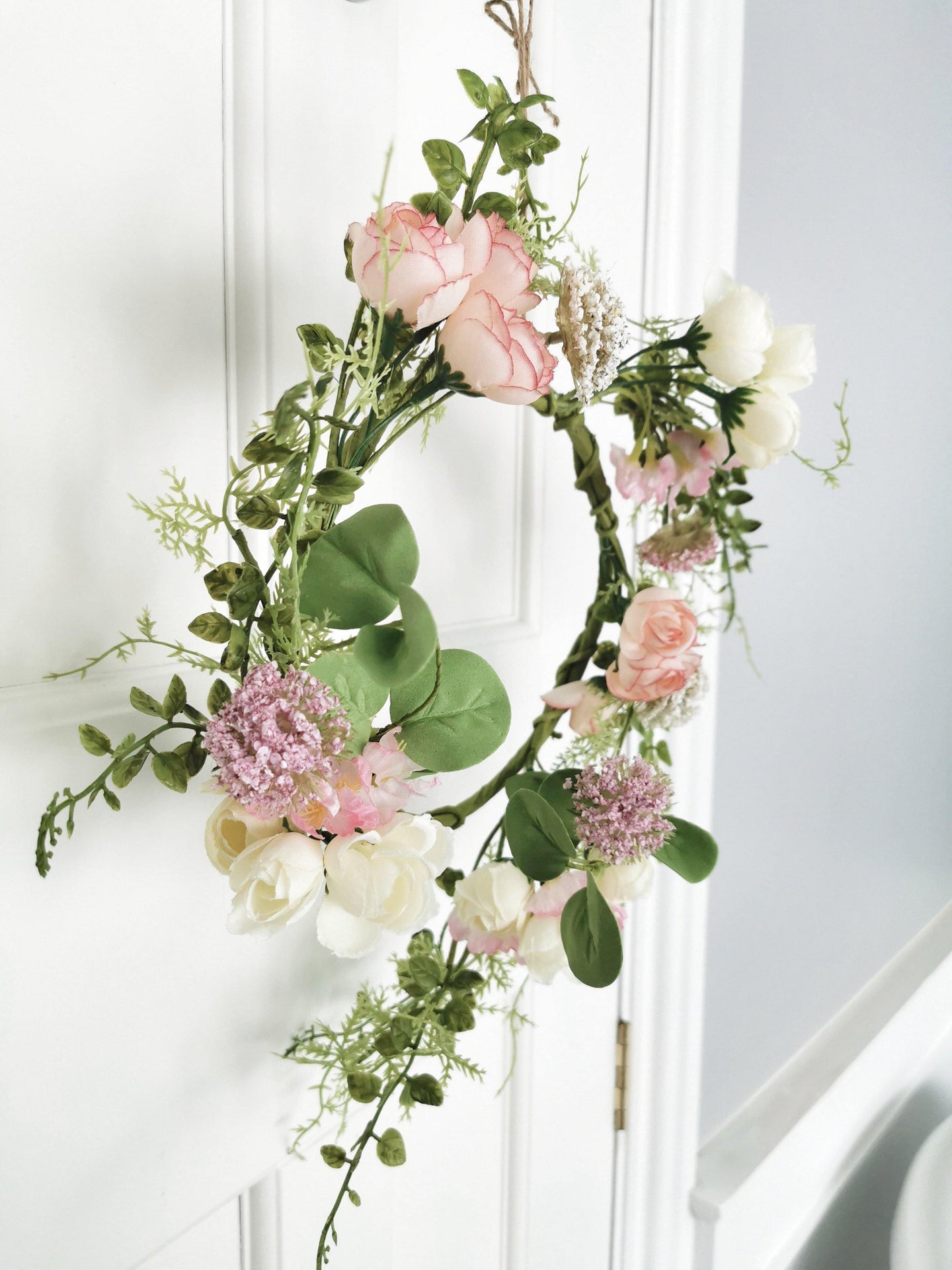 Pink rose wreath