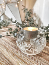Load image into Gallery viewer, Glass Christmas Scene Tealight Holder
