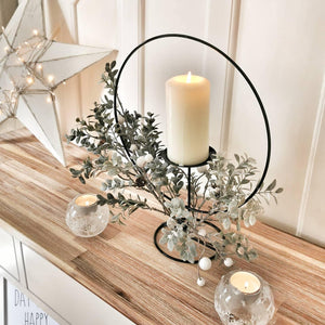Glass Christmas Scene Tealight Holder