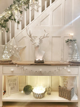 Load image into Gallery viewer, White Wooden Bell Garland, Available in Heart or Star
