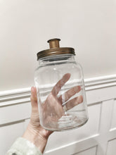 Load image into Gallery viewer, Glass Candle Storage Jar with Antique Brass Lid
