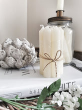Load image into Gallery viewer, Set of 7 Scandi Ivory Short Dinner Candles
