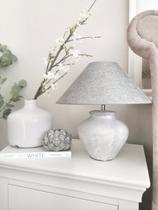 Coco Stone Lamp with Grey Shade