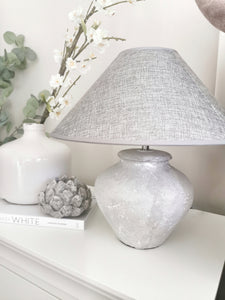 Coco Stone Lamp with Grey Shade