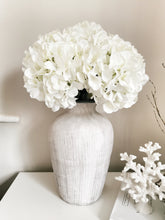 Load image into Gallery viewer, Giant Silk White Mophead Hydrangea Stem
