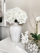 Load image into Gallery viewer, Giant Silk White Mophead Hydrangea Stem
