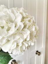 Load image into Gallery viewer, Giant Silk White Mophead Hydrangea Stem
