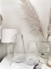 Load image into Gallery viewer, Glass ribbed vase - 2 sizes available
