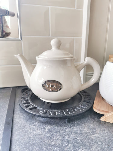 Country Cottage Cream Ceramic Teapot