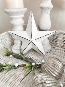 White Metal Barn Star - 20cm