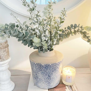 Ivory/Cream Berry Stems and Eucalyptus Bouquet