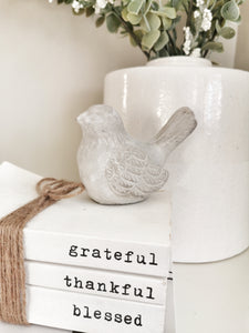 Heavy Stone French Grey Bird Decor 
