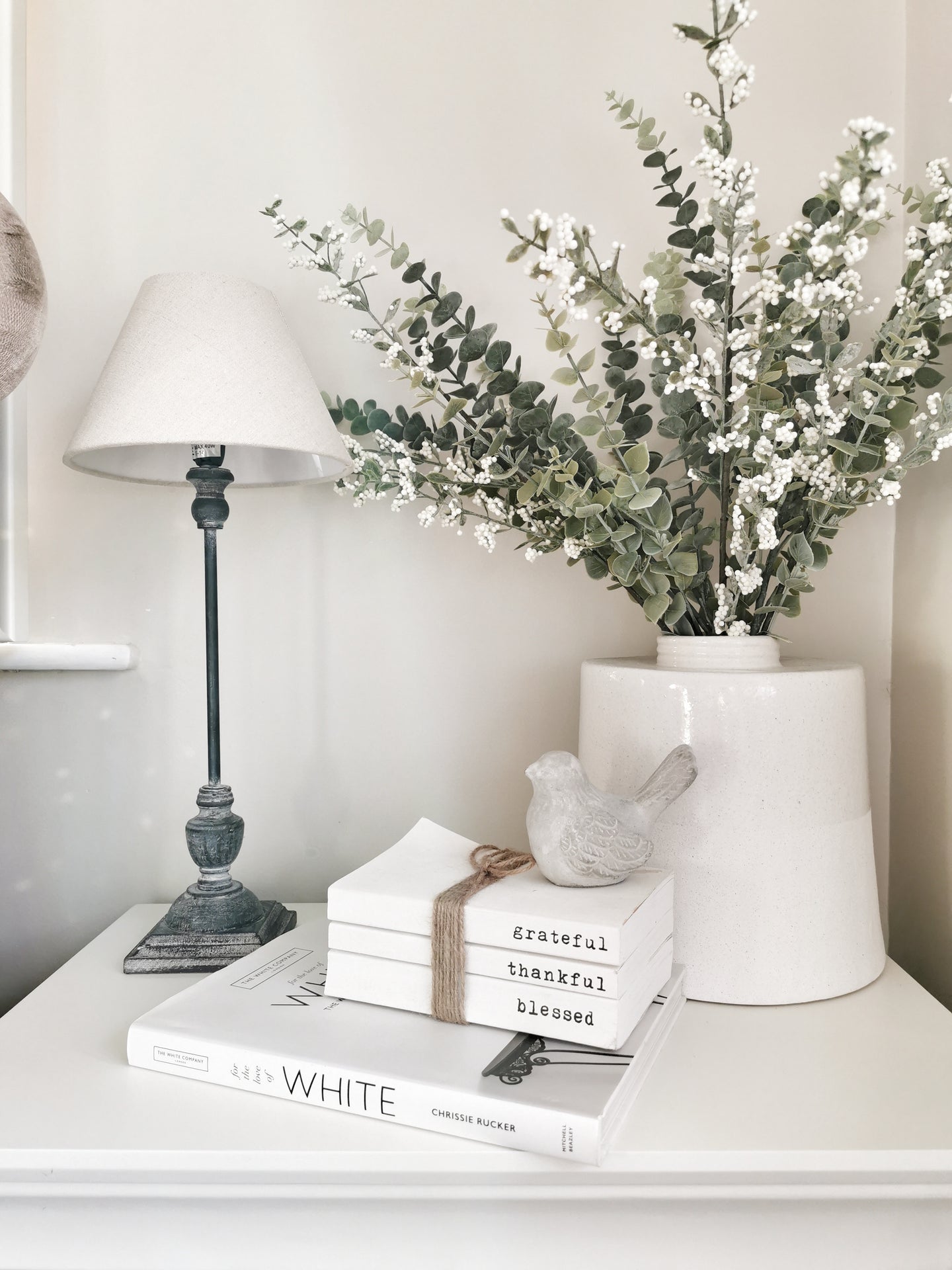 Heavy Stone French Grey Bird Decor 