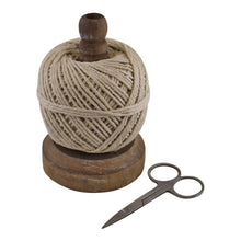 Load image into Gallery viewer, Pure Cotton String On A Wooden Base With Metal Scissors
