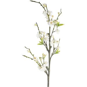 Tall White Artificial Cherry Blossom Stem