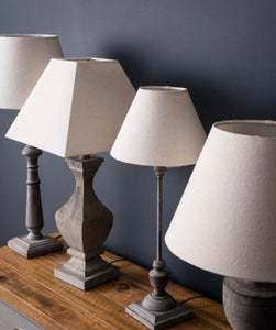 Iris Thin Stem Table Lamp With Natural Linen Shade